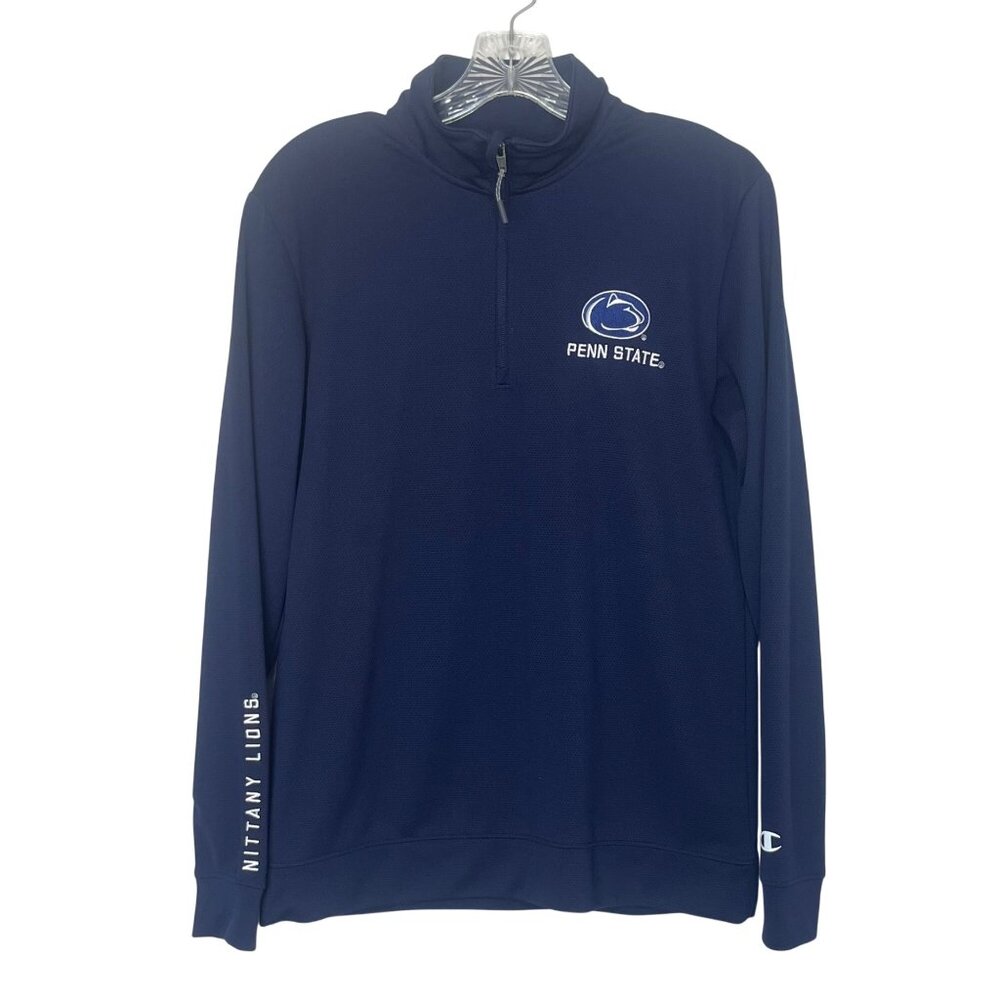 Champion Penn State Shirt 1/4 Zip Pull Over Womens Blue Size Small